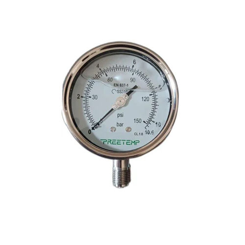 Silver Industrial Analog Pressure Gauges