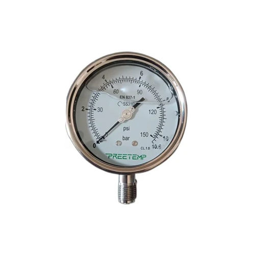 Silver 63mm Dial Pressure Gauges