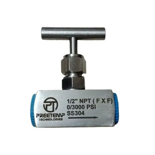 Silver Industrial Stainless Steel Needle Valve