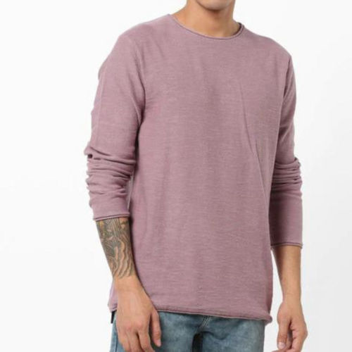 Crew Neck Full Sleeve Cotton T Shirt For Mens