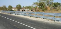 Single Side Double W Beam Highway Crash Barrier