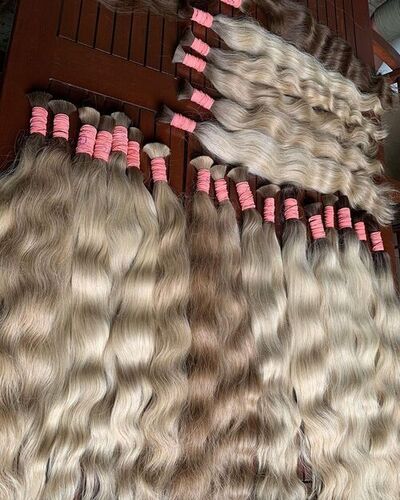 Indian Raw Wavy Hair - 20 Inch Remy Human Hair, Natural Brown Color, Suitable for Baby Boys, Baby Girls, Girls, and Women, Warranty 4-5 Years, 1kg Weight