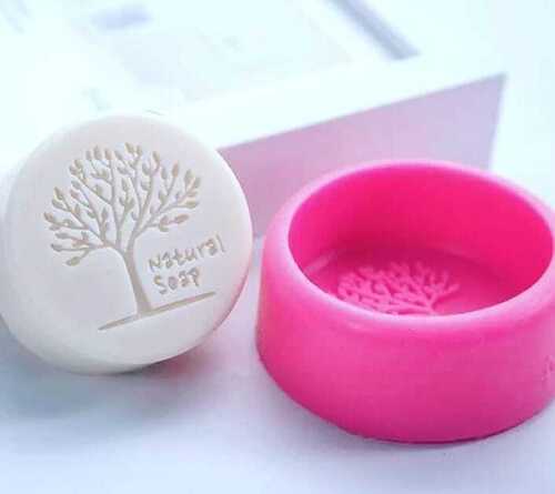 Cylindrical Round Shape with Leaf Design Soap Moulds