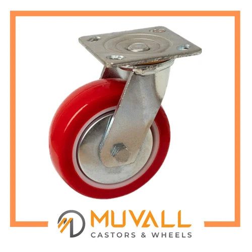 Red Pu Heavy Duty Caster Wheels