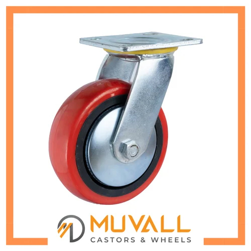 Red Tapered Pu- Heavy Duty Caster Wheels
