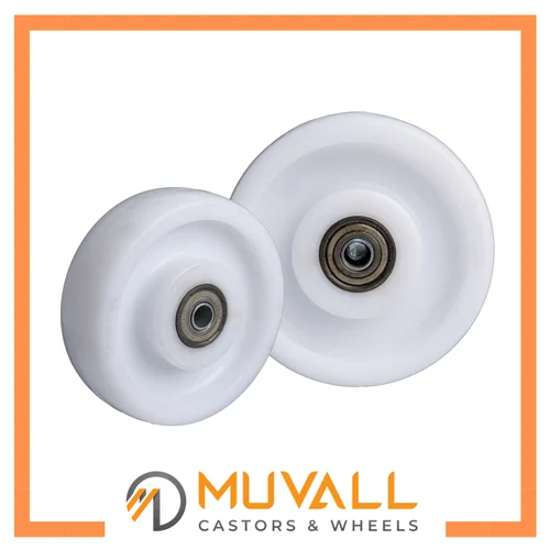 Pallet Truck Wheels - Nylon 200x50mm | White Powder Coated Finish for Industrial Usage