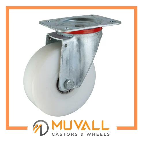 White Polymer Solid Caster Wheel 300-400Kgs