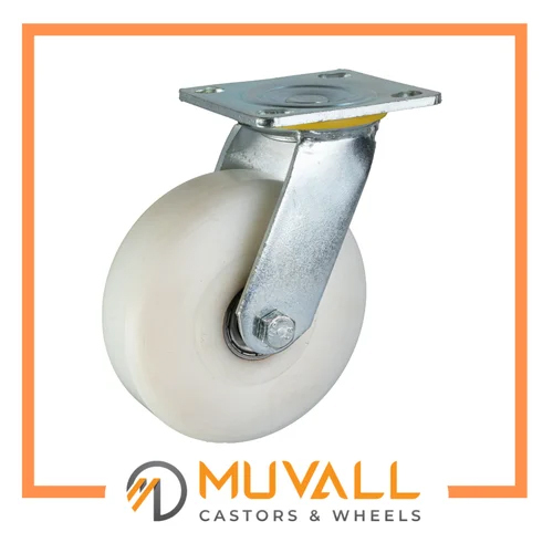 White Polymer Solid Caster Wheel 300-600Kgs