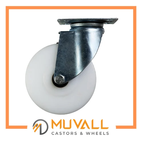 White Polymer Solid Caster Wheel 130-180Kgs