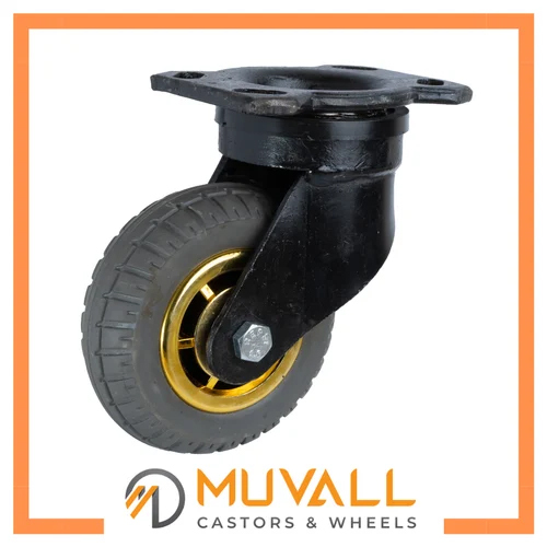 Black Elastic Rubber Heavy Duty Caster Wheel