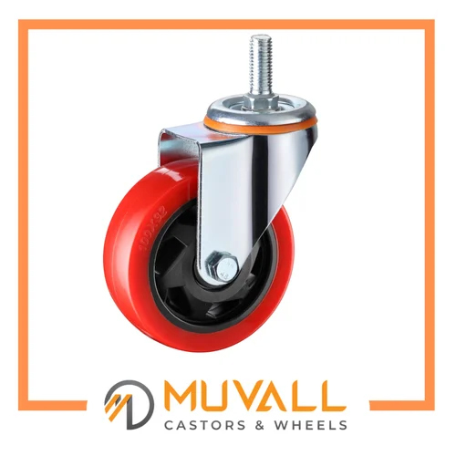 PU Red- Light Duty Caster Wheels