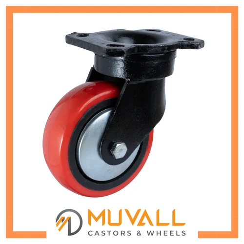 Red Tapered Pu- Heavy Duty Caster Wheels 250-450Kgs