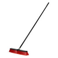 Long Floor Brush - Plastic & Stainless Steel, Black-red | High Quality & Durable For Industrial And Commercial Use