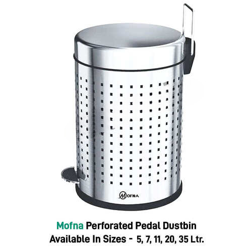 Stainless Steel Perforated Pedal Dustbin - Capacity: 5-35 Ltr