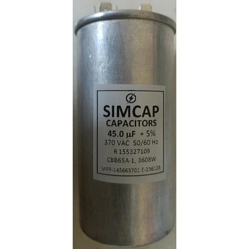 45 mfd 370 vac Simcap make capacitor for kirloskar koplend compressor