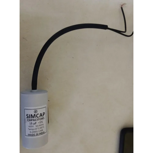 Image of 15 mfd Simcap 400 vac plastic lead wire