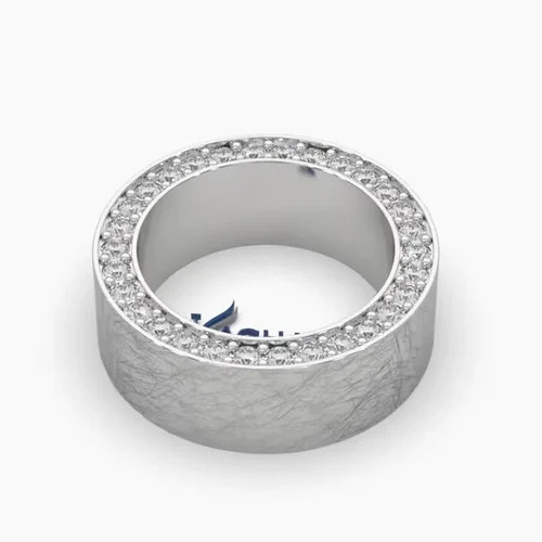 Female diamond gold band ring