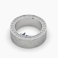 Female diamond gold band ring