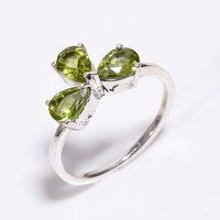 925 Sterling Silver Three Stone Ring