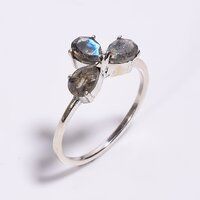 925 Sterling Silver Three Stone Ring