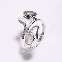 925 Sterling Silver Cut Gemstone Designer Ring