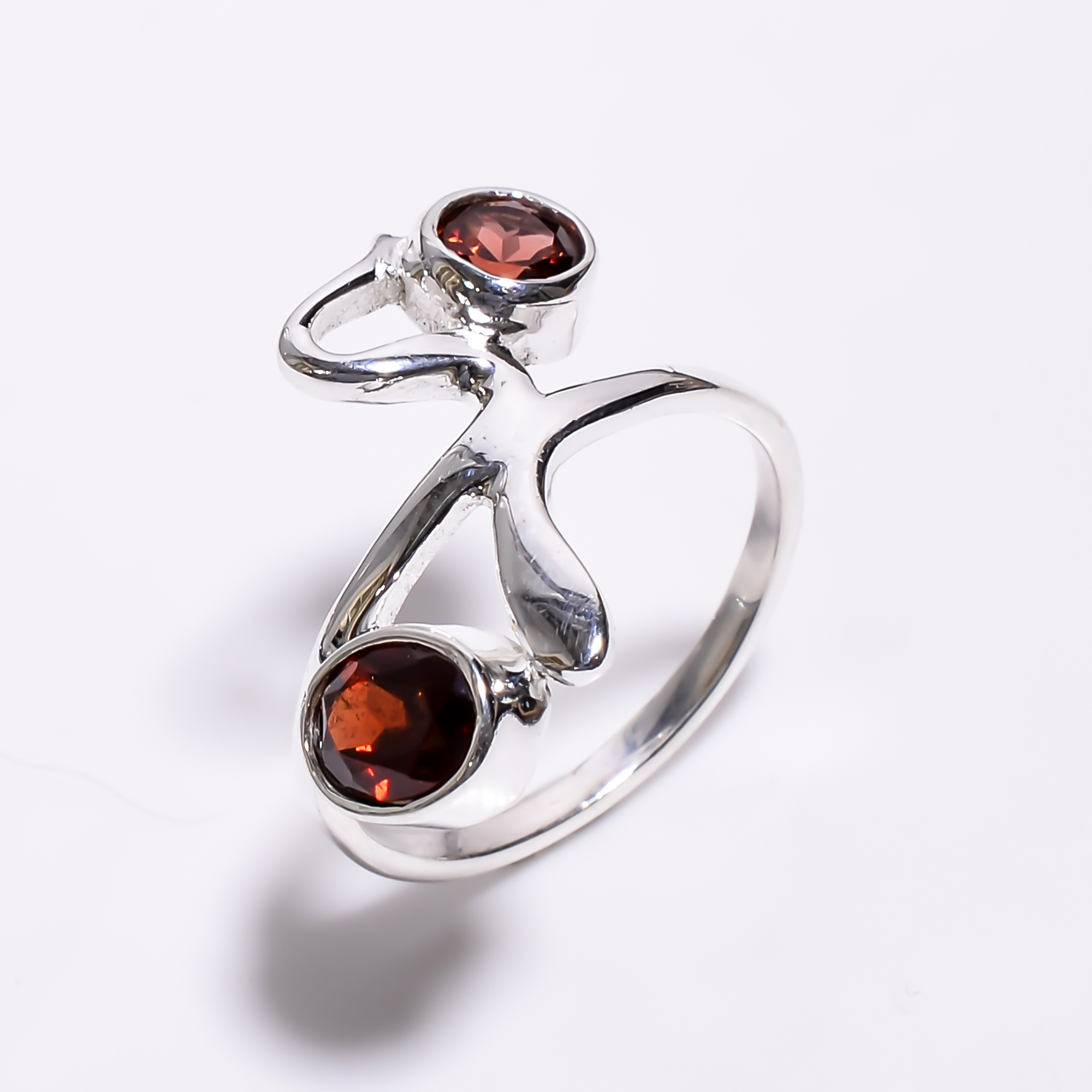 925 Sterling Silver Cut Gemstone Designer Ring