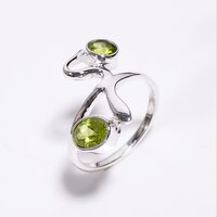 925 Sterling Silver Cut Gemstone Designer Ring