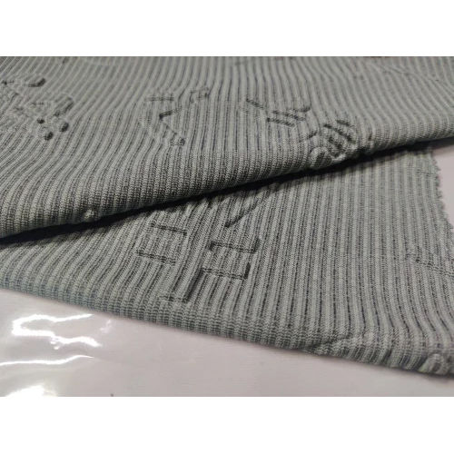 Washable Knitted Pitching Lycra Grey Fabric