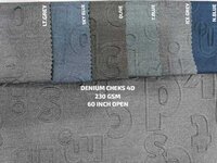 Light In Weight Knitted Denim Checks 4D Fabric