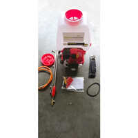 Knapsack Power Sprayer - Brass Material, 16 Liters Tank Capacity, White Color | Automatic Operation, Hand Crank Start