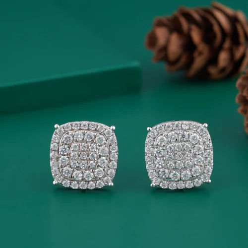 Ladies white Gold Earrings