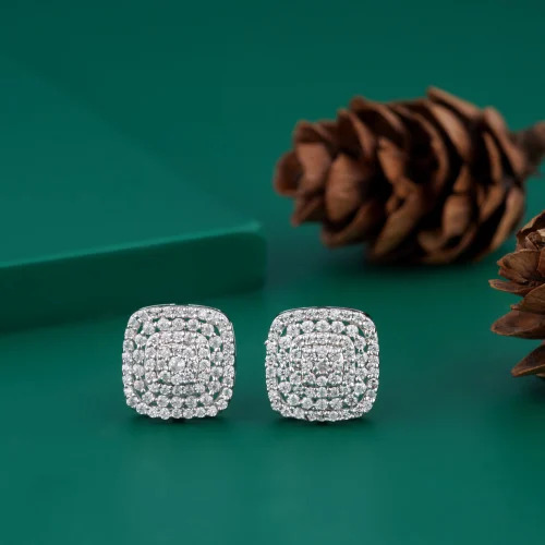 Ladies diamonds white Gold Earring