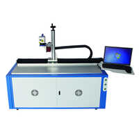 White-blue Large Format Working Table Metal Ruler Glass Touchpad Laser Marking Machine
