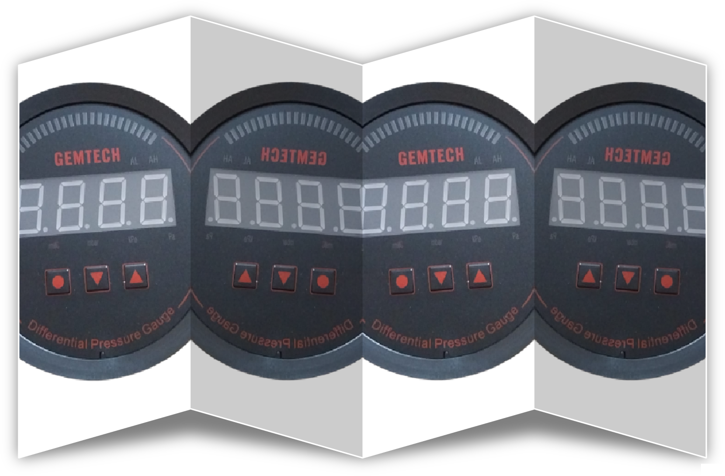 GEMTECH Series 3000 Digital Pressure Gauge With Alarm Range 0 to 100.00 MBAR