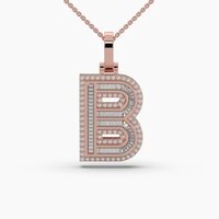 B Alphabet Diamond Pendant