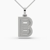 B Alphabet Diamond Pendant