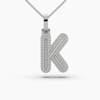 K Alphabet Gold Diamond Pendant