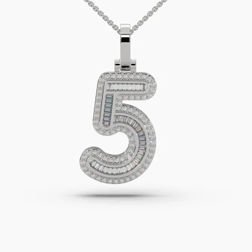 5 Alphabet Diamond Letter Pendant