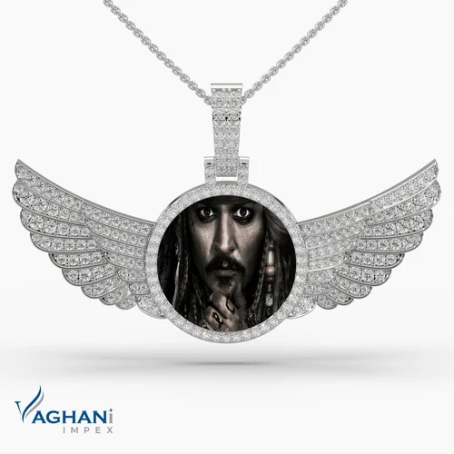 Diamonds Gold Memory Pendant
