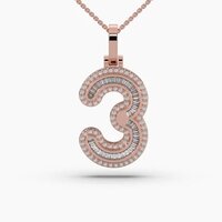 3 Alphabet letter diamond gold pendants