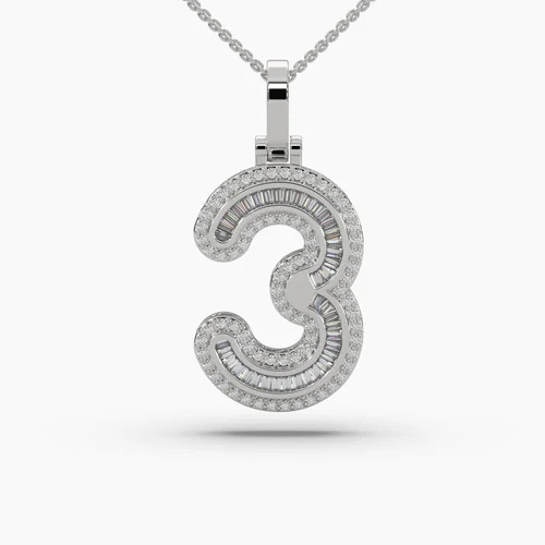 3 Alphabet letter diamond gold pendants