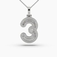 3 Alphabet letter diamond gold pendants