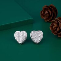 Lightweight White Gold Diamond Earrings - 10k Gold, Lab-grown Round Diamonds, Clarity Vvs, 3.20 Gm | Customized Elegant Jewelry For Women