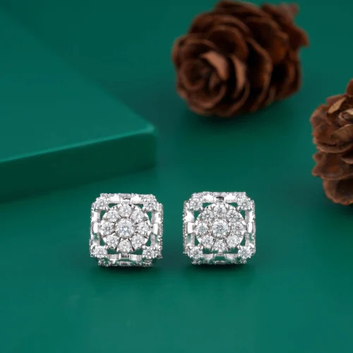 White gold diamond earrings