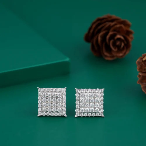 white gold diamonds earrings