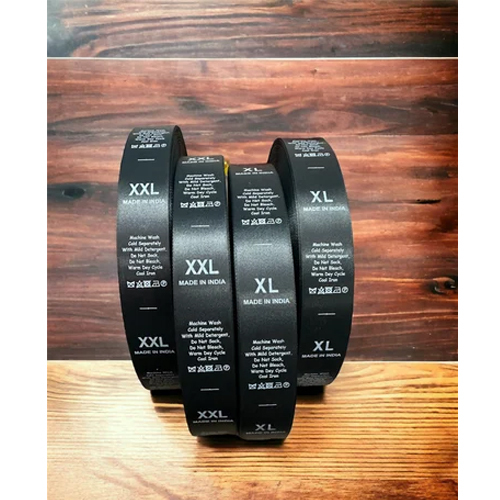 Taffeta Tear Resistance Printed Garment Labels - Color: Black