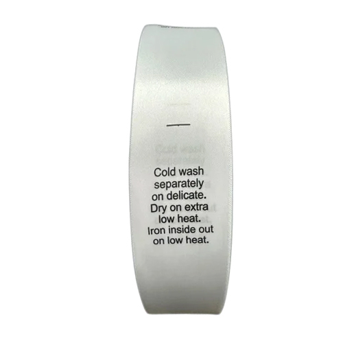 Soft Satin Fabric Wash Care Labels - Color: Silver