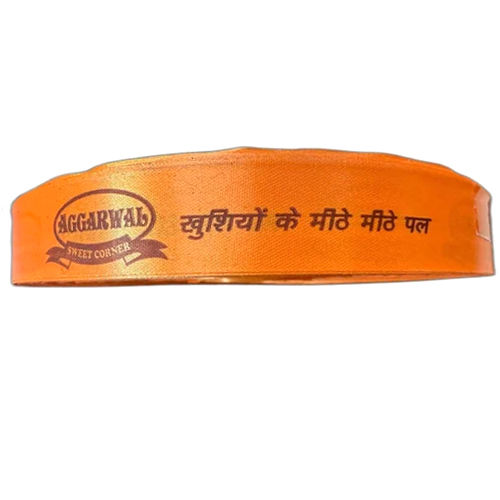 Orange Printed Satin Ribbon Length: As Per Available Meter (M)