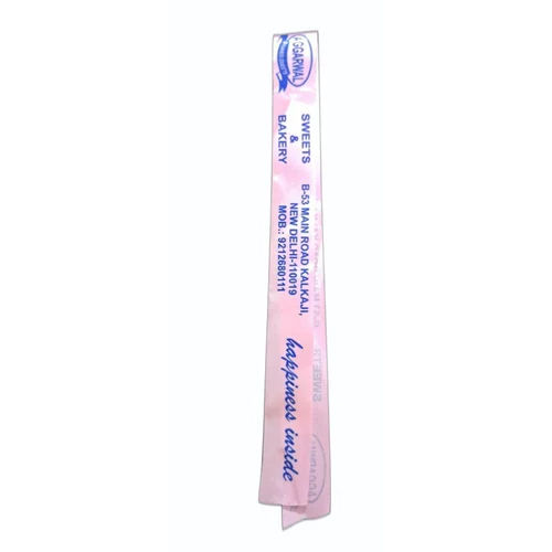 Pink Printed Label Satin Ribbon Length: As Per Available  Meter (M)