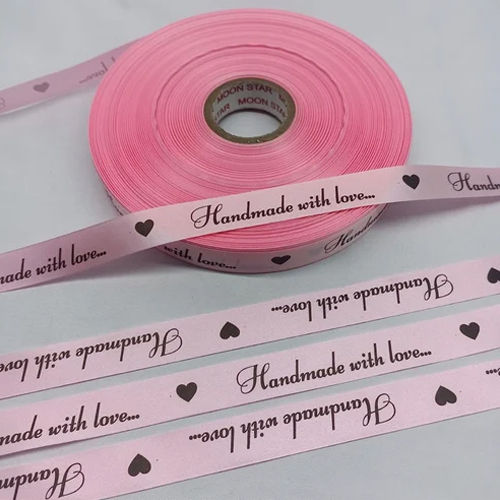 Pink Gift Packing Printed Ribbon